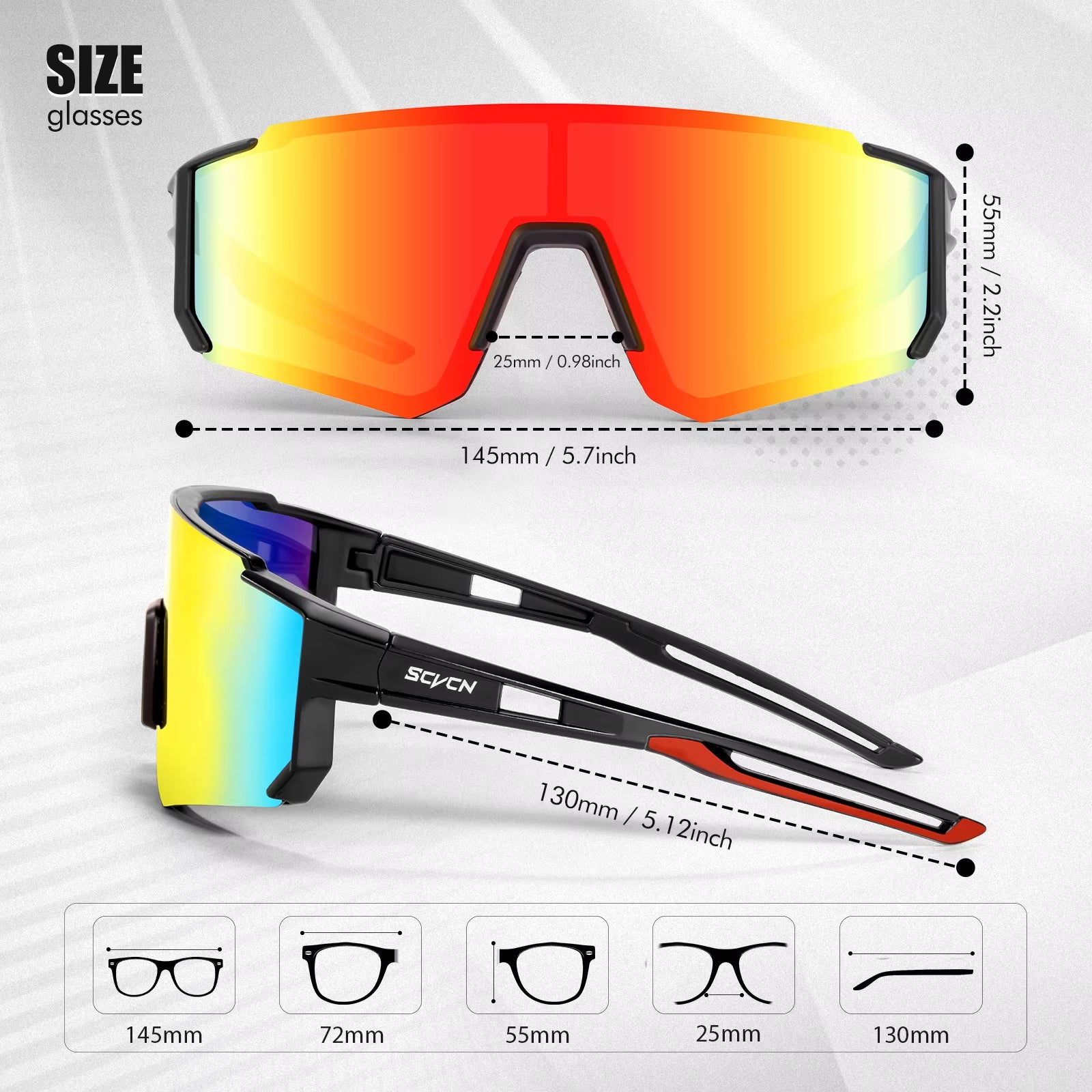 SCVCN New UV400 Cycling Sunglasses Men Outdoor Sports Road Driving Bike Glasses Mountain Climbing Women Bicycle Cycling Goggles